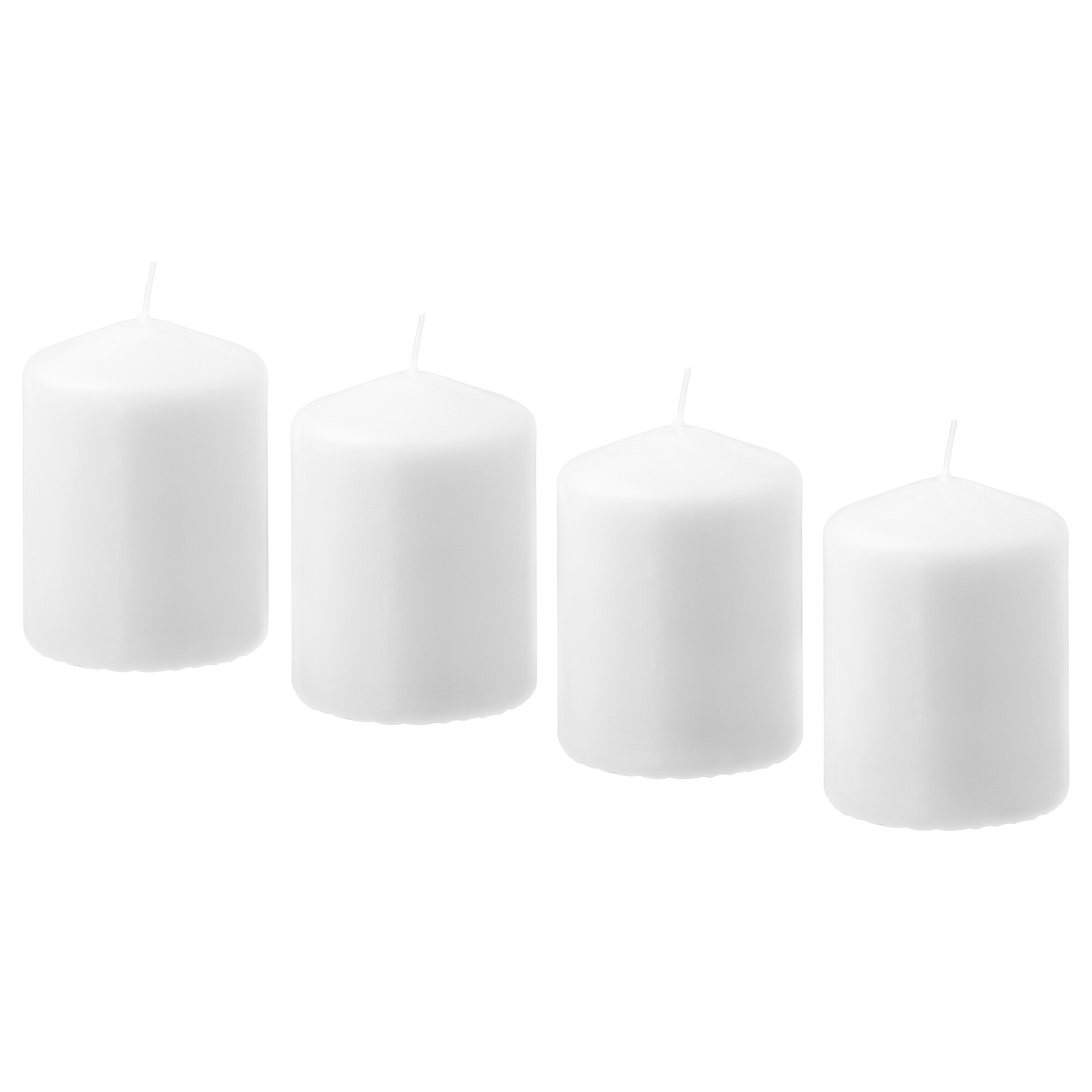 Een nacht zuur bevestigen set 4 kaarsen wit 8cm